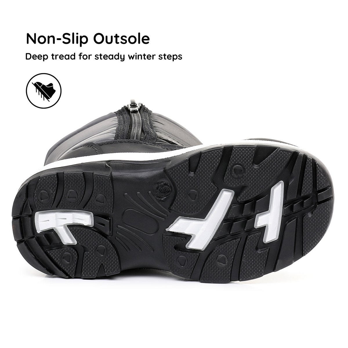 Black  Blikcon Kids Boys Snow Boots Water-resistant Winter Boots - Warm Plush Faux Fur Lined, Side Zipper & Non-Slip Sole (Toddler/Little Kid)-H0618-Black