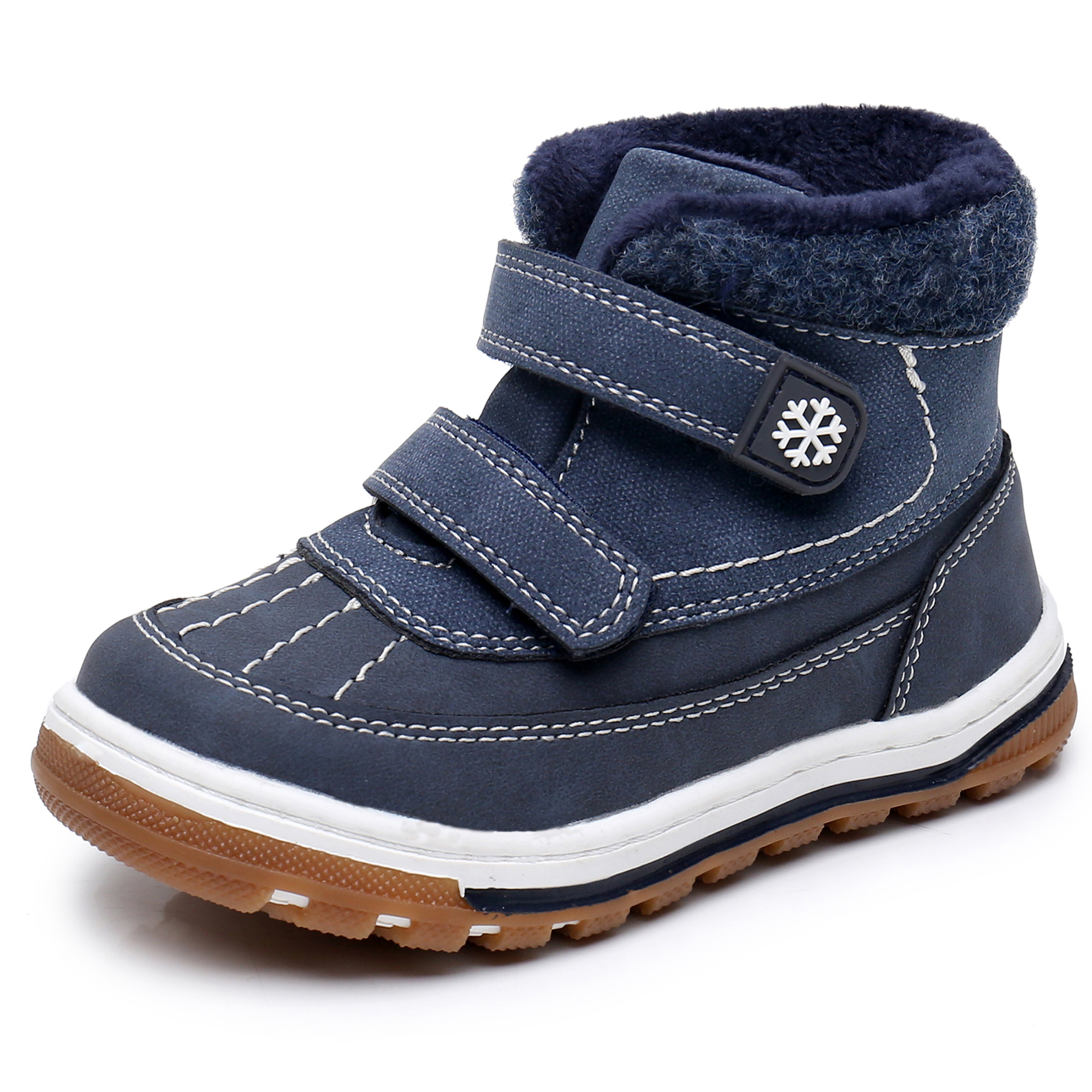 Blikcon Boys Boots Toddler Boys Fall Winter Boots Outdoor with Hook and Loop (Toddler/Little Kid)-BLK-35217-Navy