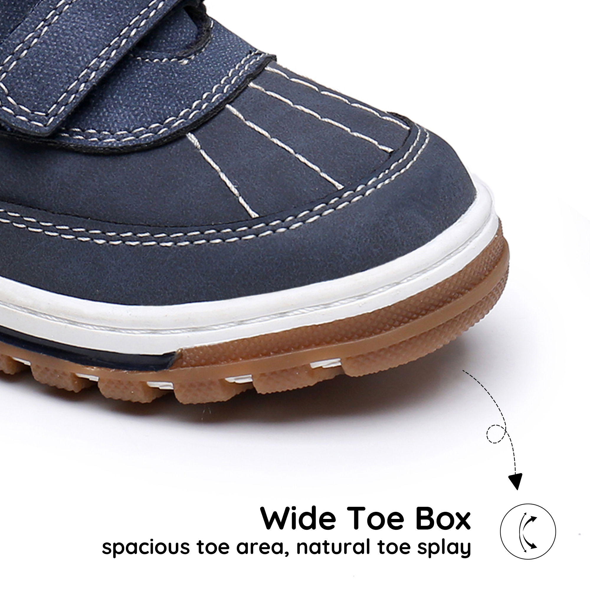 Blikcon Boys Boots Toddler Boys Fall Winter Boots Outdoor with Hook and Loop (Toddler/Little Kid)-BLK-35217-Navy