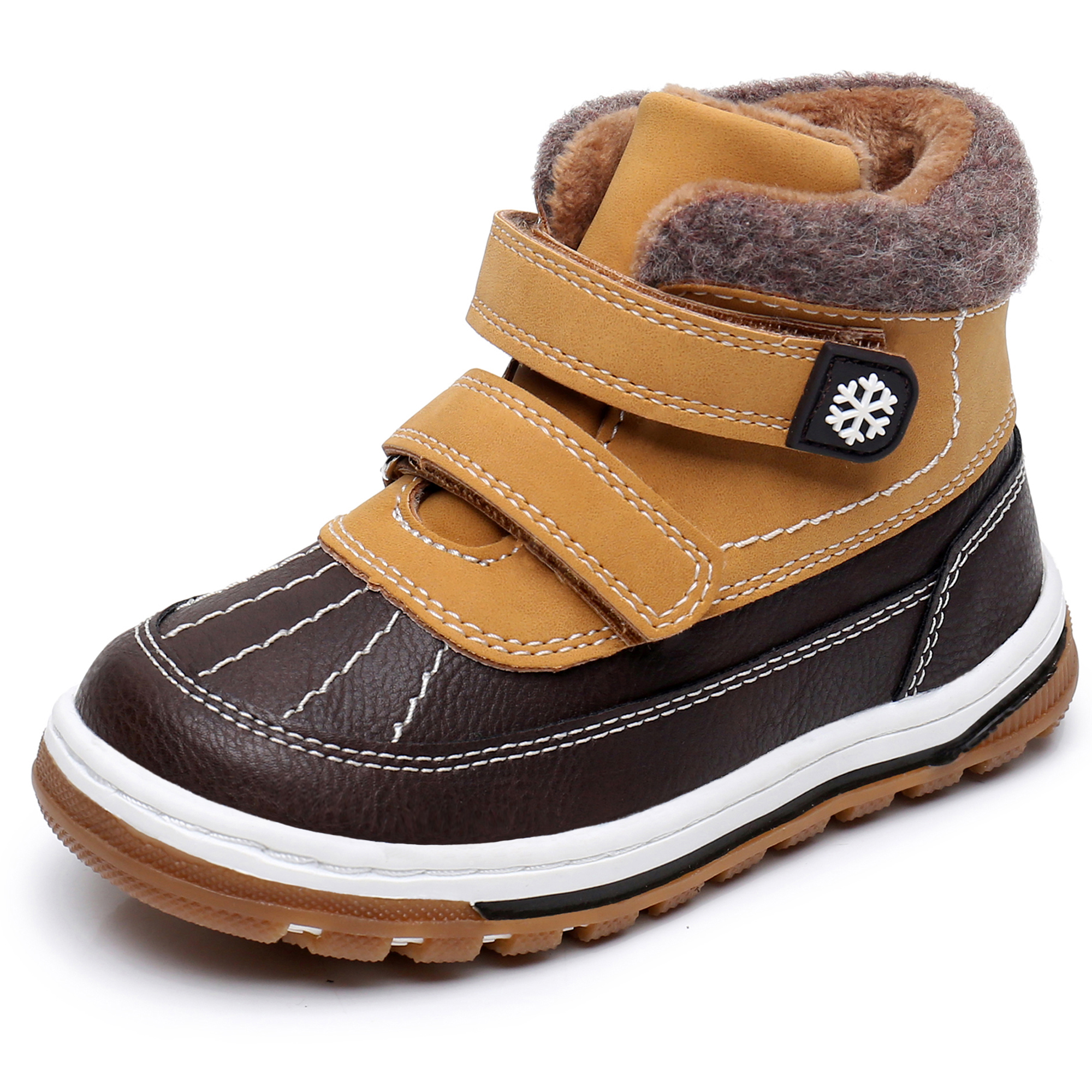 Blikcon Boys Boots Toddler Boys Fall Winter Boots Outdoor with Hook and Loop (Toddler/Little Kid)-BLK-35217-Camel