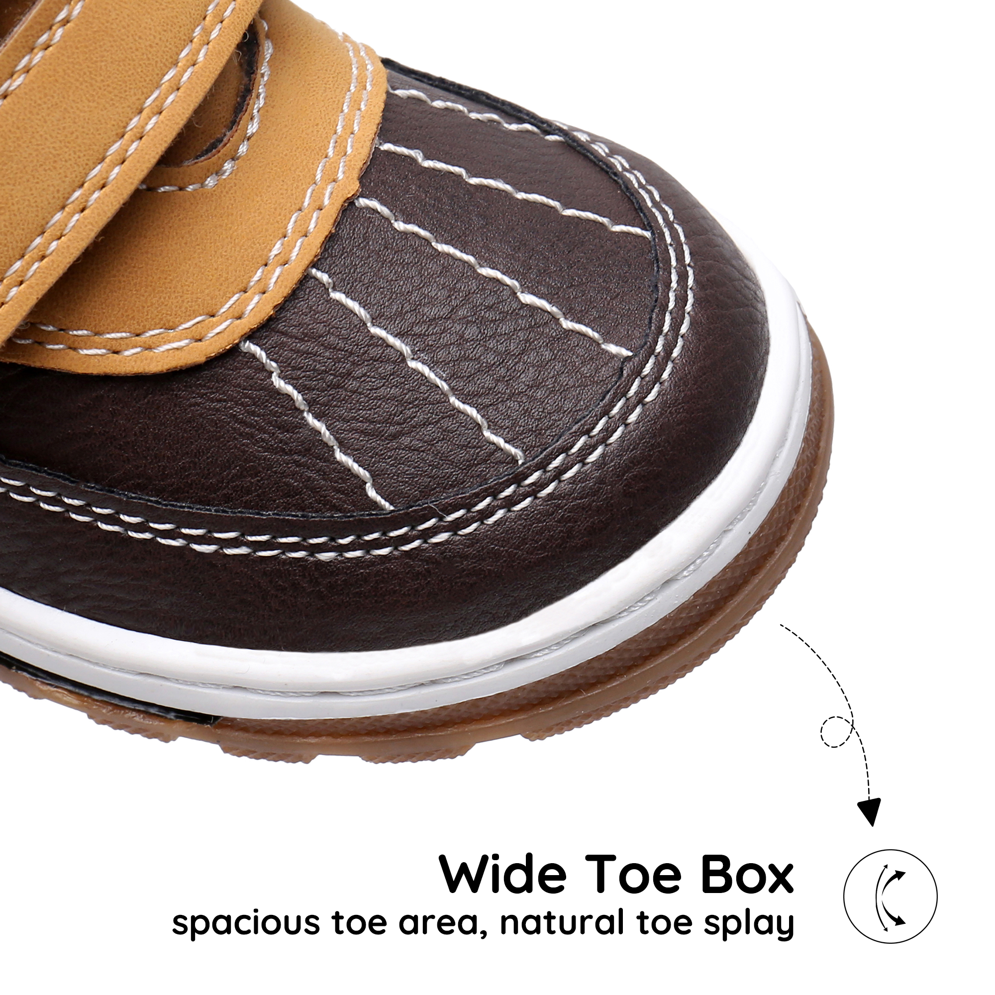 Blikcon Boys Boots Toddler Boys Fall Winter Boots Outdoor with Hook and Loop (Toddler/Little Kid)-BLK-35217-Camel