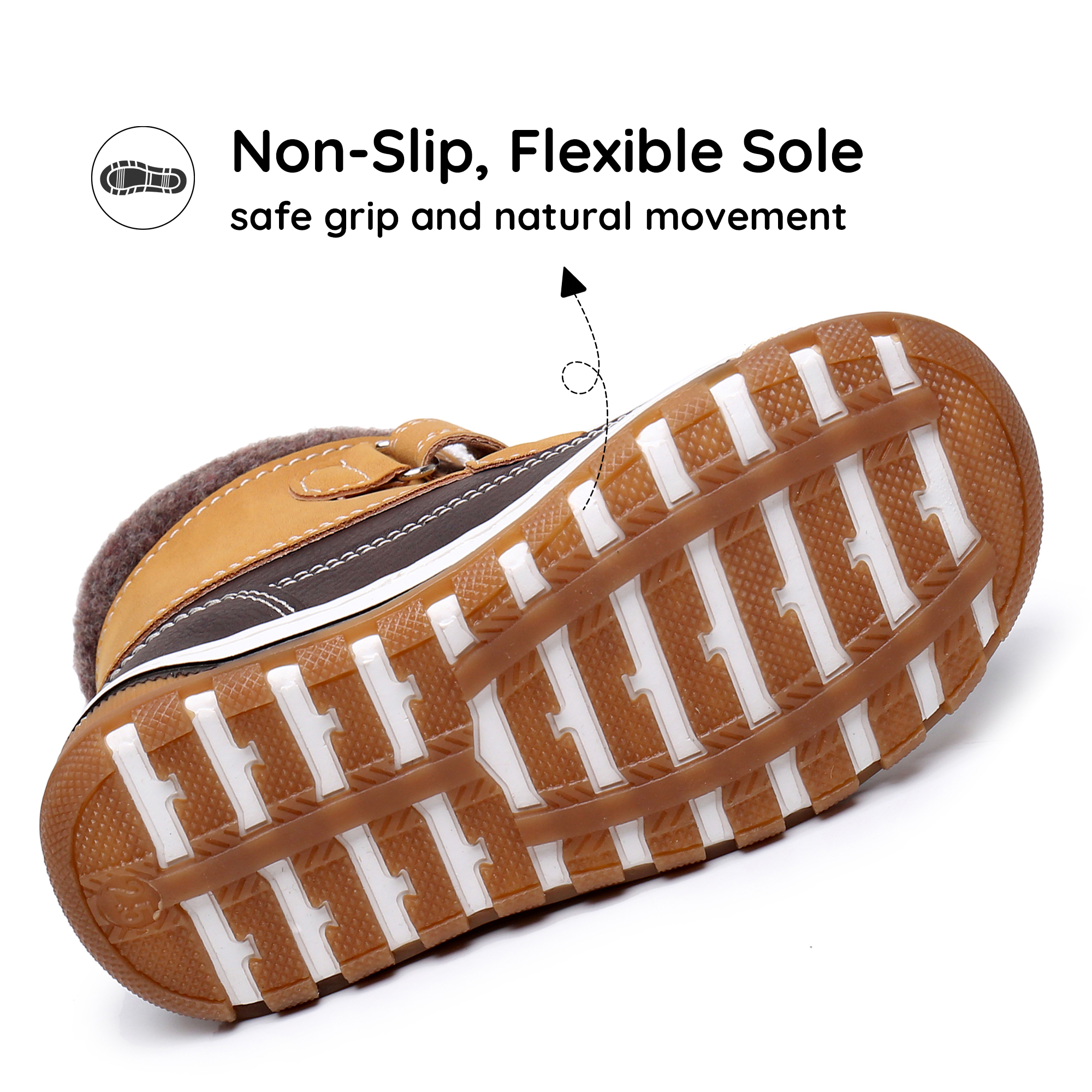 Blikcon Boys Boots Toddler Boys Fall Winter Boots Outdoor with Hook and Loop (Toddler/Little Kid)-BLK-35217-Camel