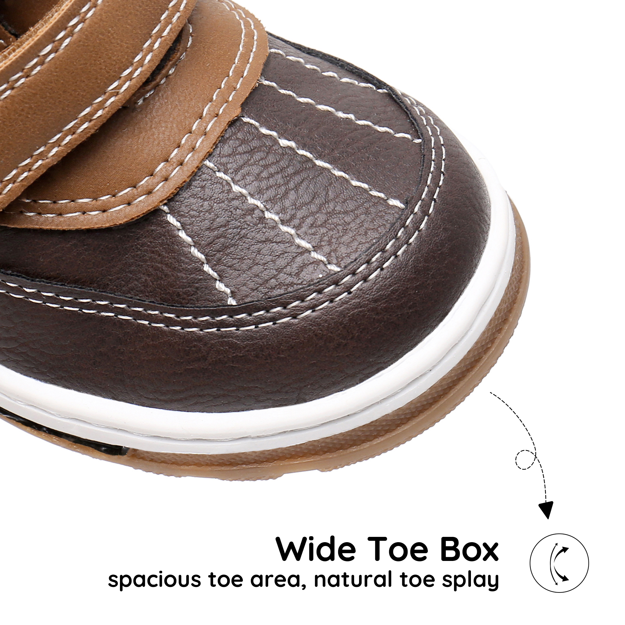 Blikcon Boys Boots Toddler Boys Fall Winter Boots Outdoor with Hook and Loop (Toddler/Little Kid)-BLK-35217-Darkbrown