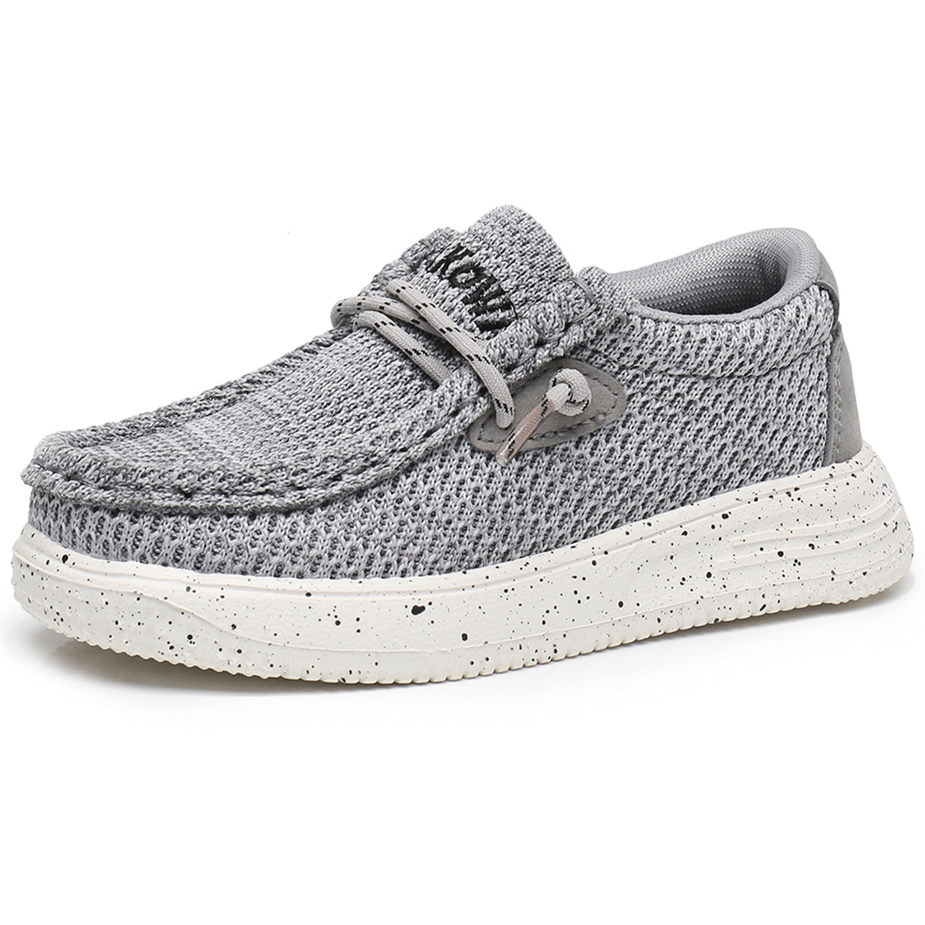 Apakowa Kids Boys Girls Loafers Slip-On Casual Walking Shoes-XFQ627-Grey