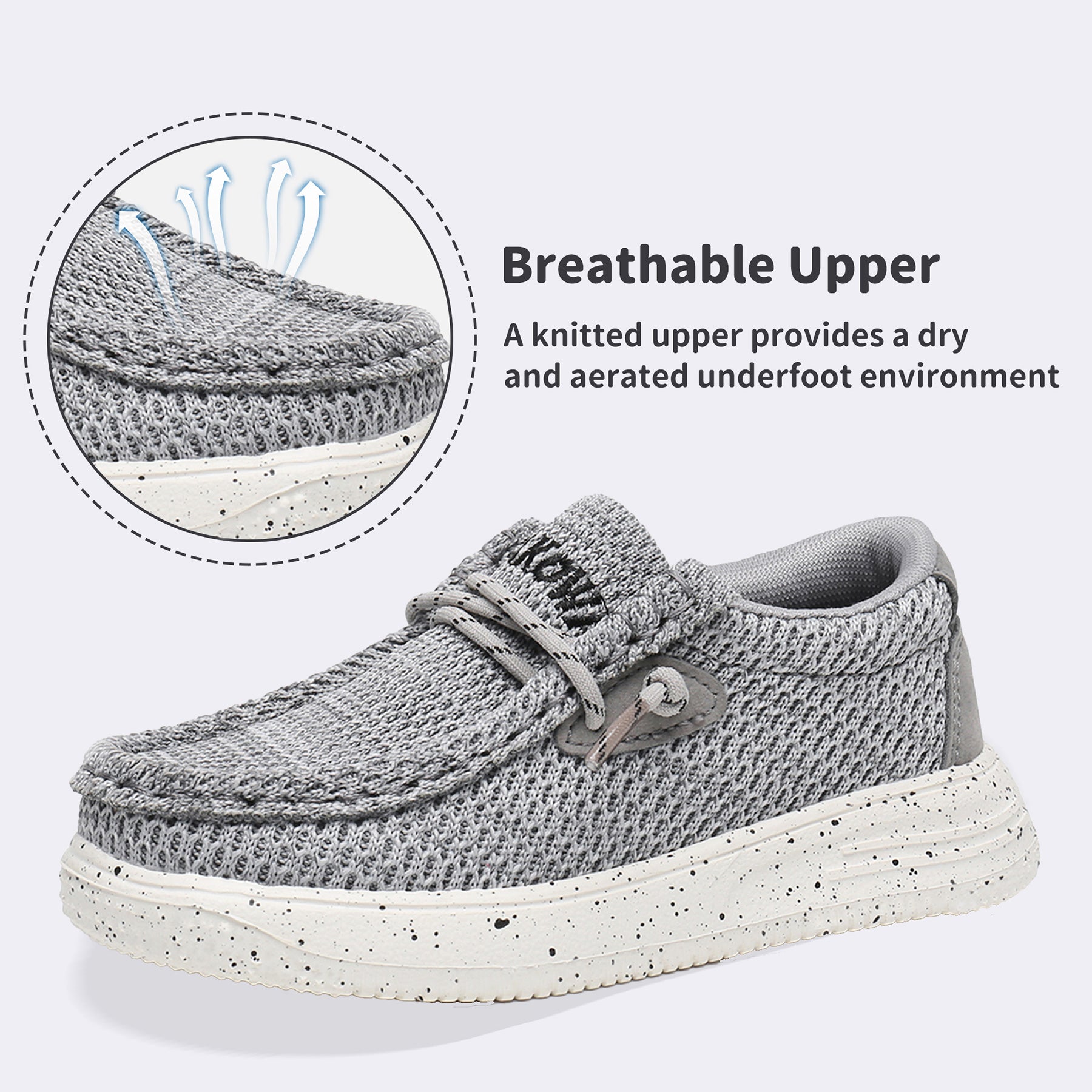 Apakowa Kids Boys Girls Loafers Slip-On Casual Walking Shoes-XFQ627-Grey