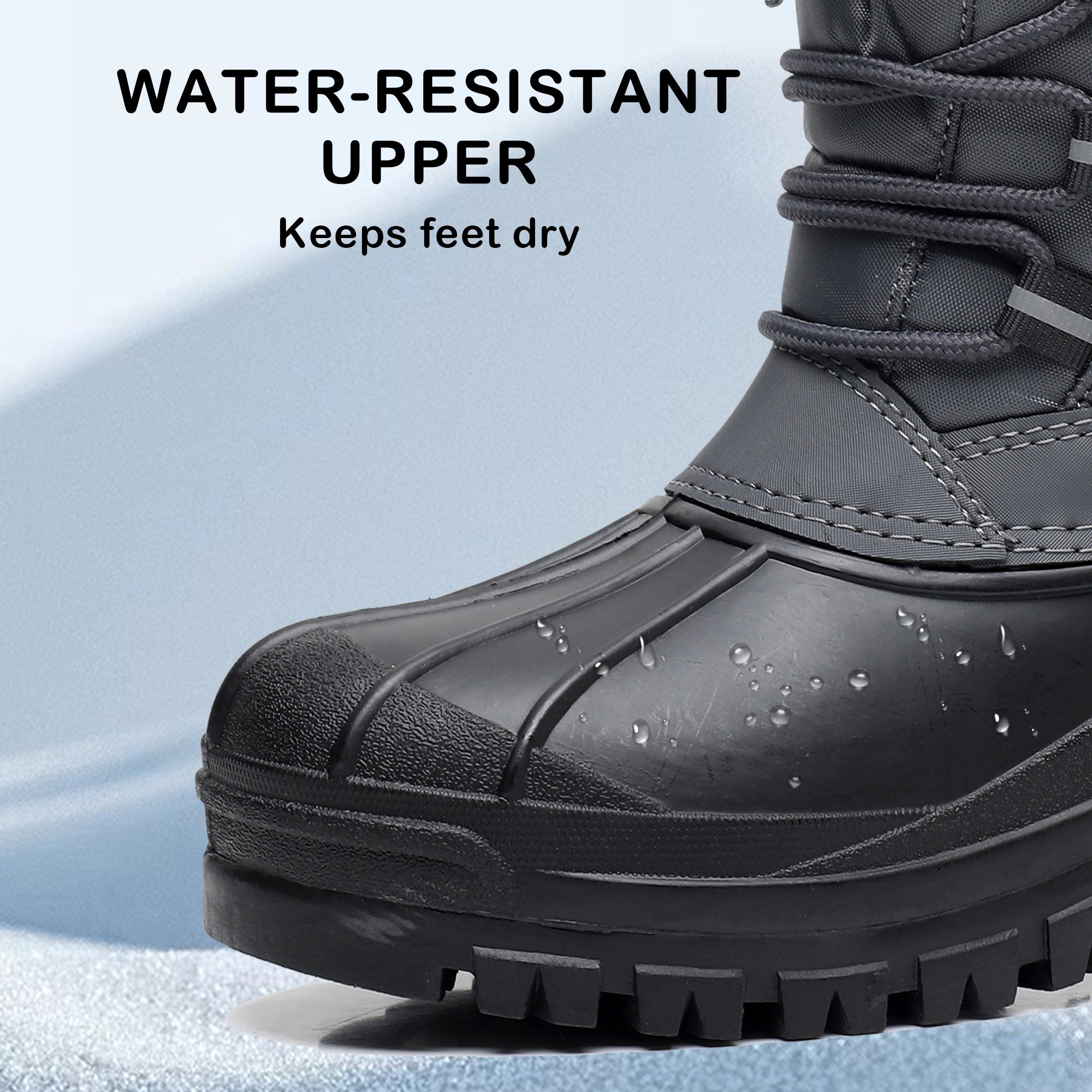 Apakowa Kids Boys Girls Winter Snow Boots Waterproof Outdoor Insulated Snow Boots (Little Kid/Big Kid)-H8323-Grey