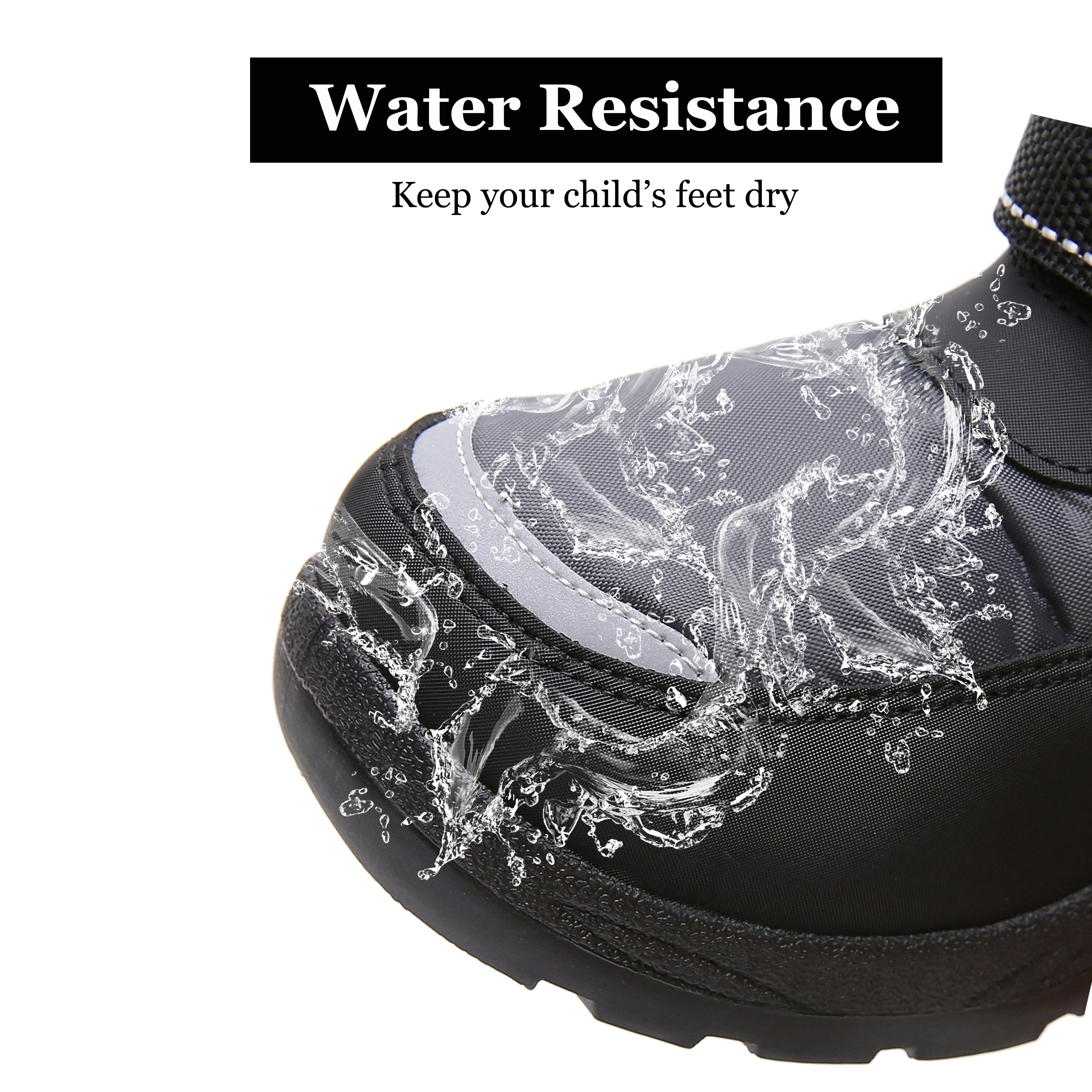 Apakowa Kids Boys Snow Boots Winter Waterproof Slip Resistant Cold Weather Boots (Toddler/Little Kid/Big Kid)-HDL018-Gray