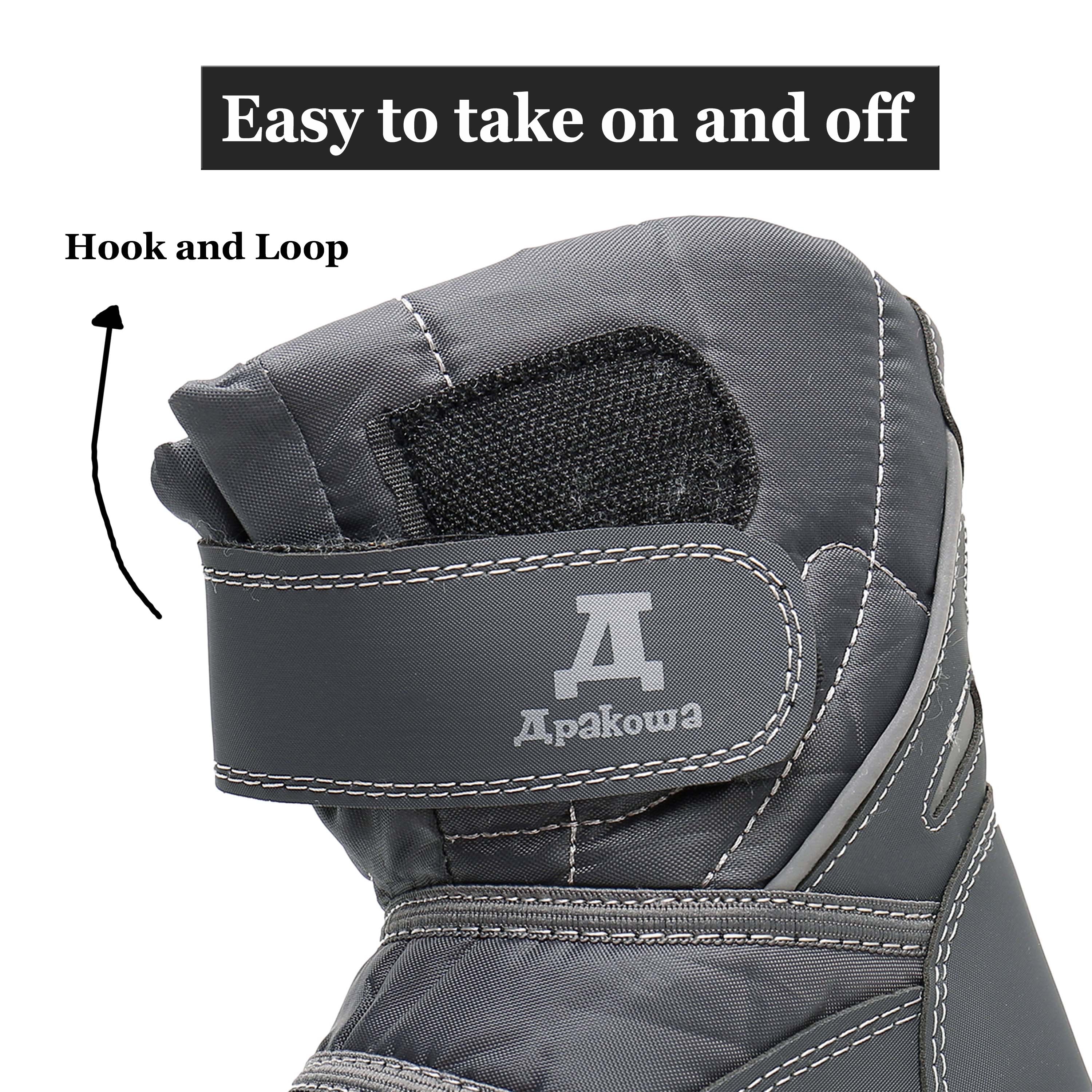 Apakowa New Kids Boys Cold Weather Snow Boots (Toddler/Little Kid)-HDL06-grey