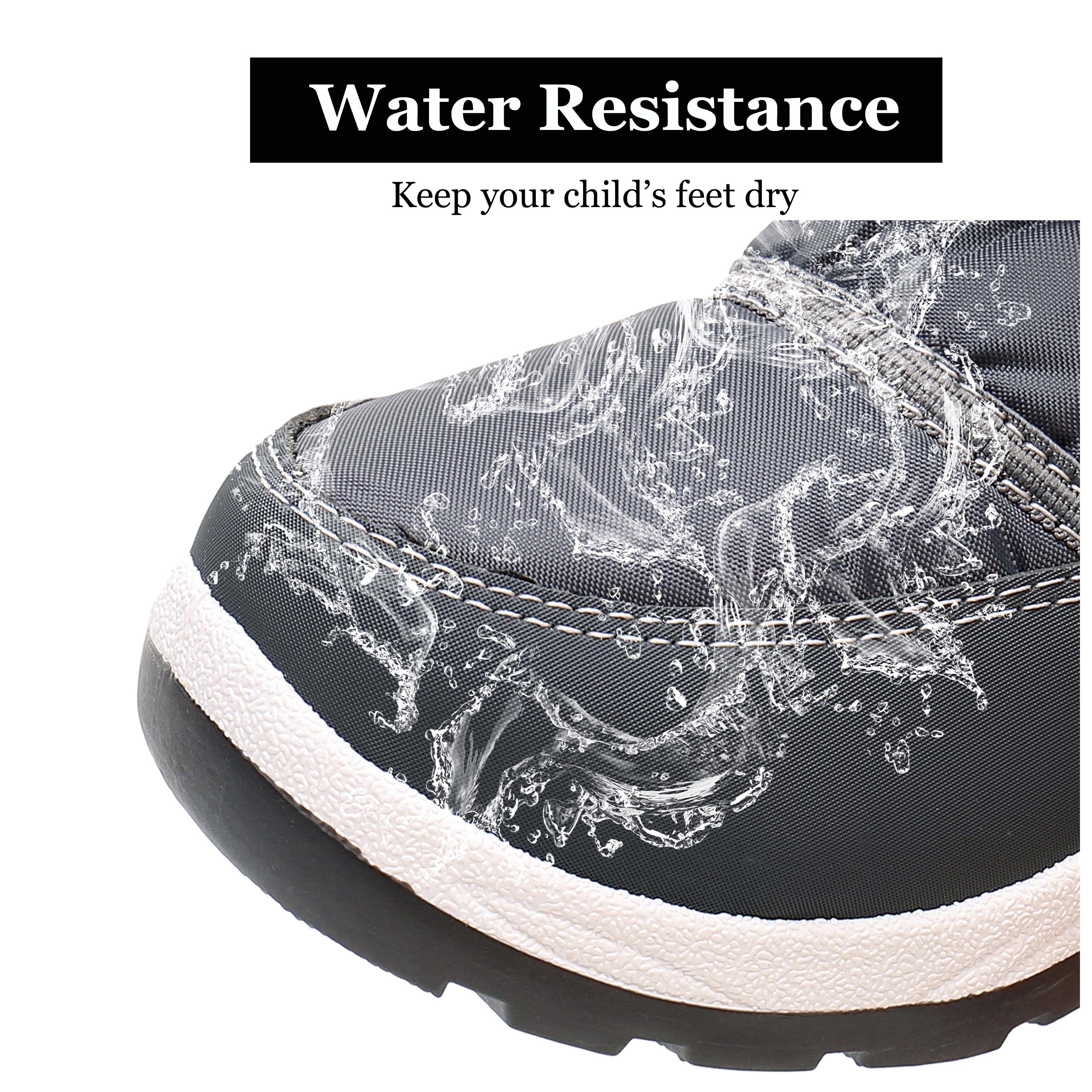 Apakowa New Kids Boys Cold Weather Snow Boots (Toddler/Little Kid)-HDL06-grey