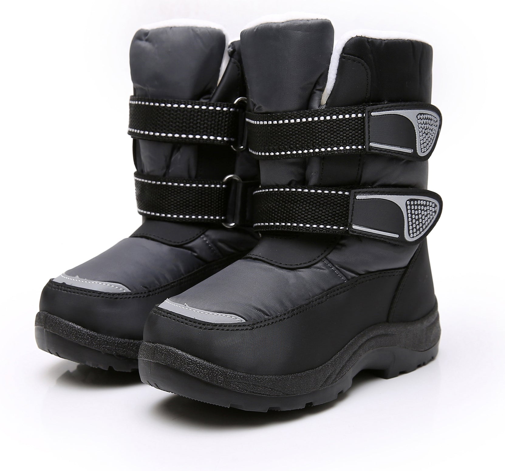 Apakowa Kids Boys Snow Boots Winter Waterproof Slip Resistant Cold Weather Boots (Toddler/Little Kid/Big Kid)-HDL018-Gray