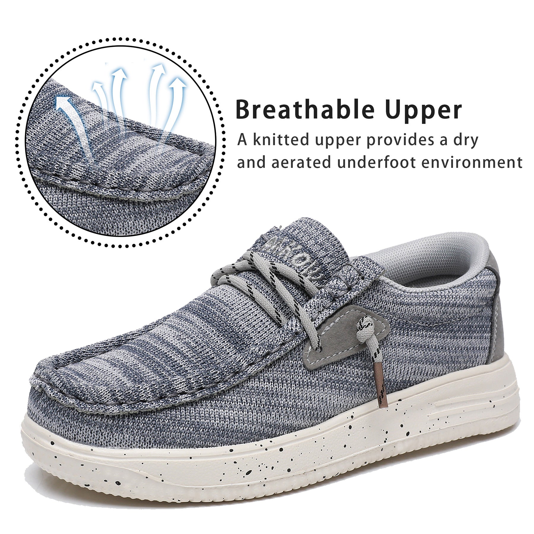 Apakowa Kids Boys Girls Loafers Slip-On Casual Walking Shoes-XFQ627-BlueGrey