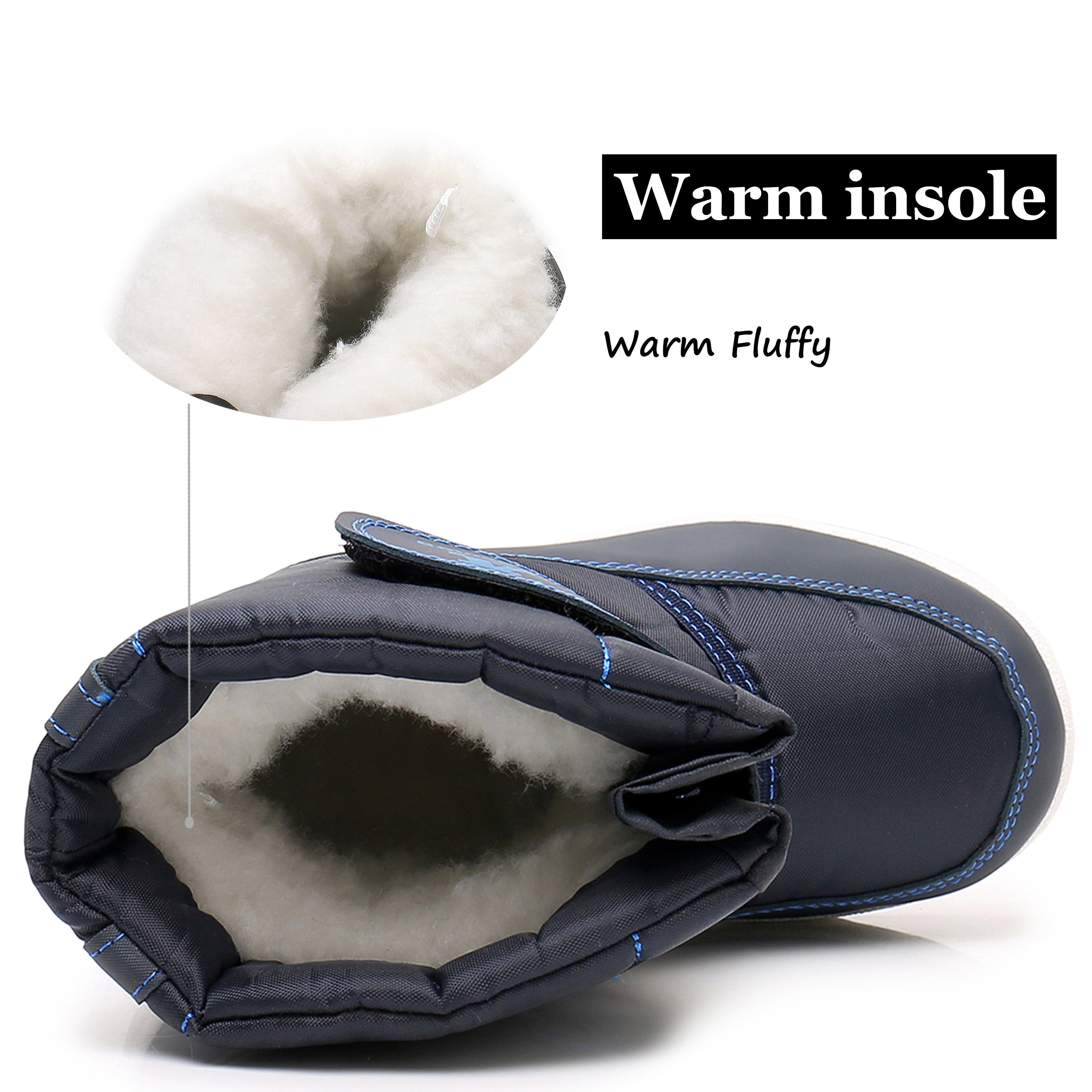 Apakowa New Kids Boys Cold Weather Snow Boots (Toddler/Little Kid)-HDL06-navy