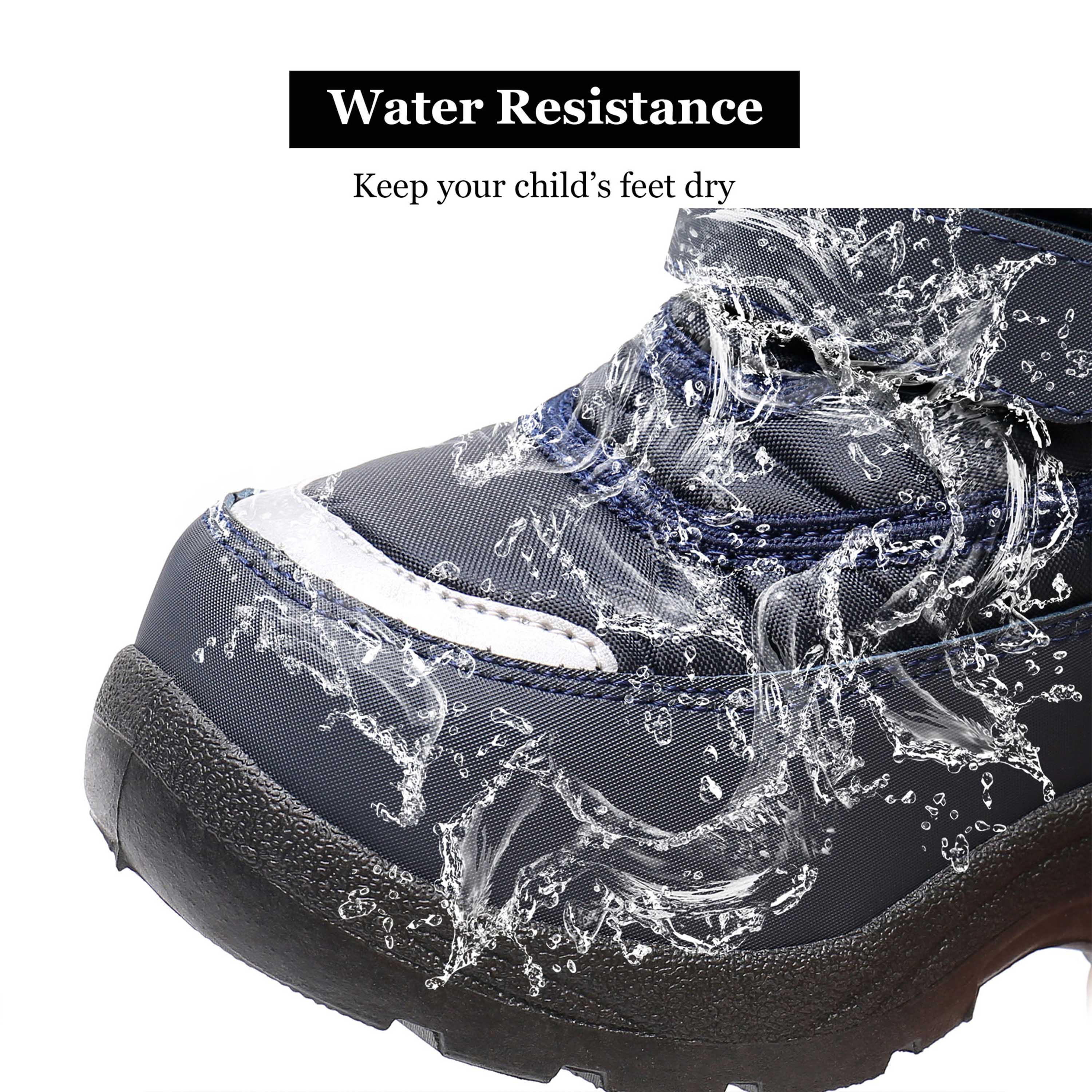 Apakowa Boys Water-resistant Snow Bootswith Hook & Loop for Toddler/Little Kid-H3305-Navy