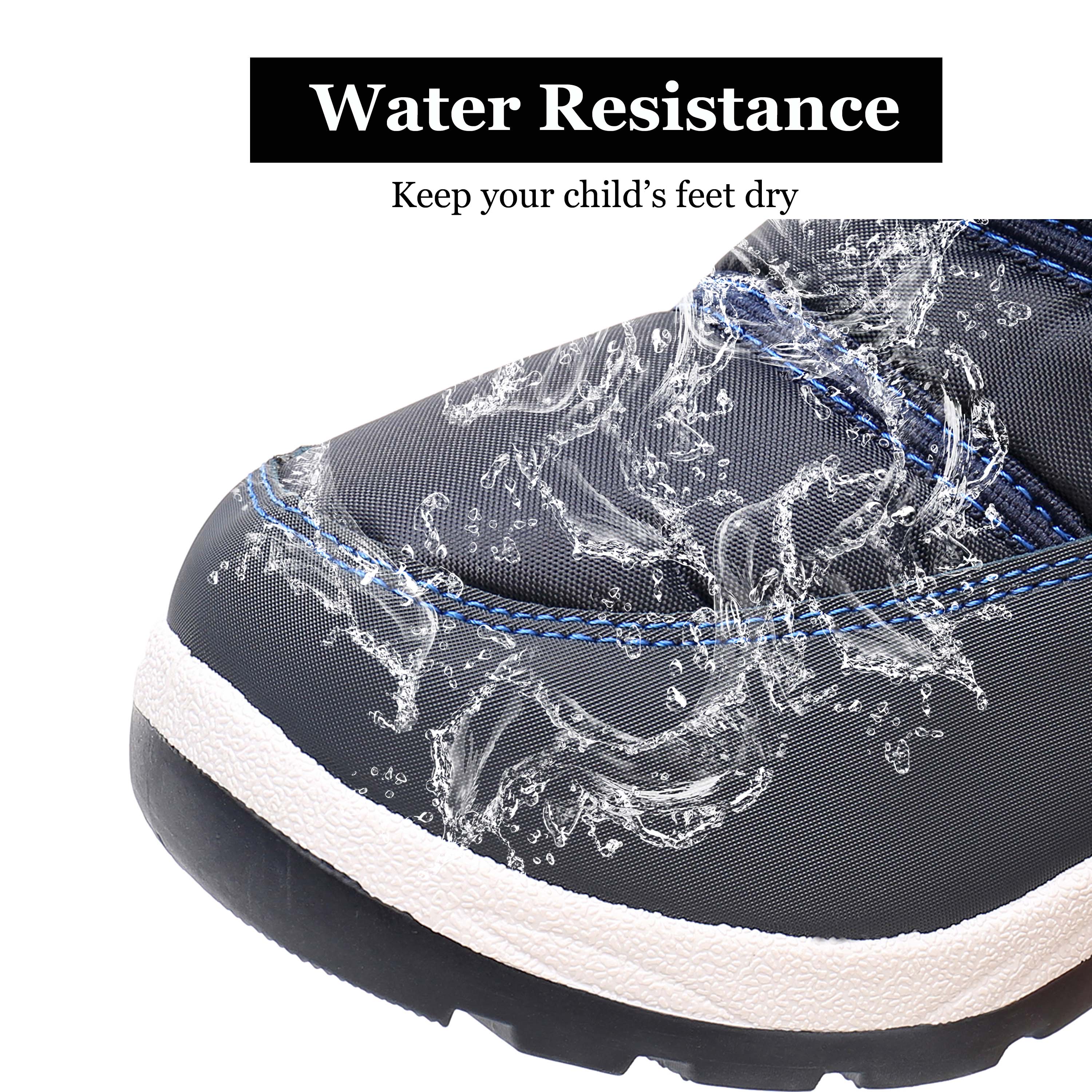 Apakowa New Kids Boys Cold Weather Snow Boots (Toddler/Little Kid)-HDL06-navy