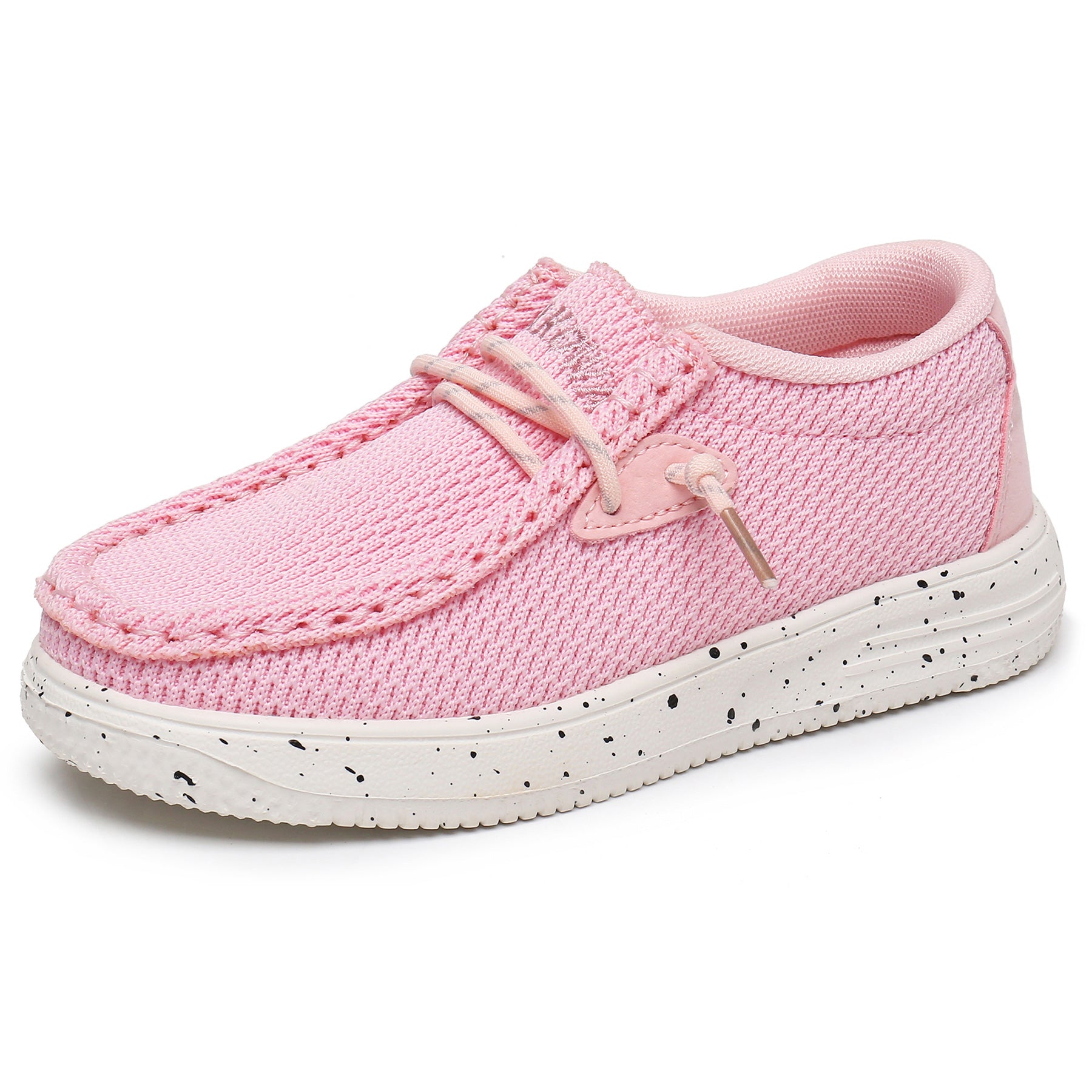Apakowa Kids Boys Girls Loafers Slip-On Casual Walking Shoes-XFQ627-Pink
