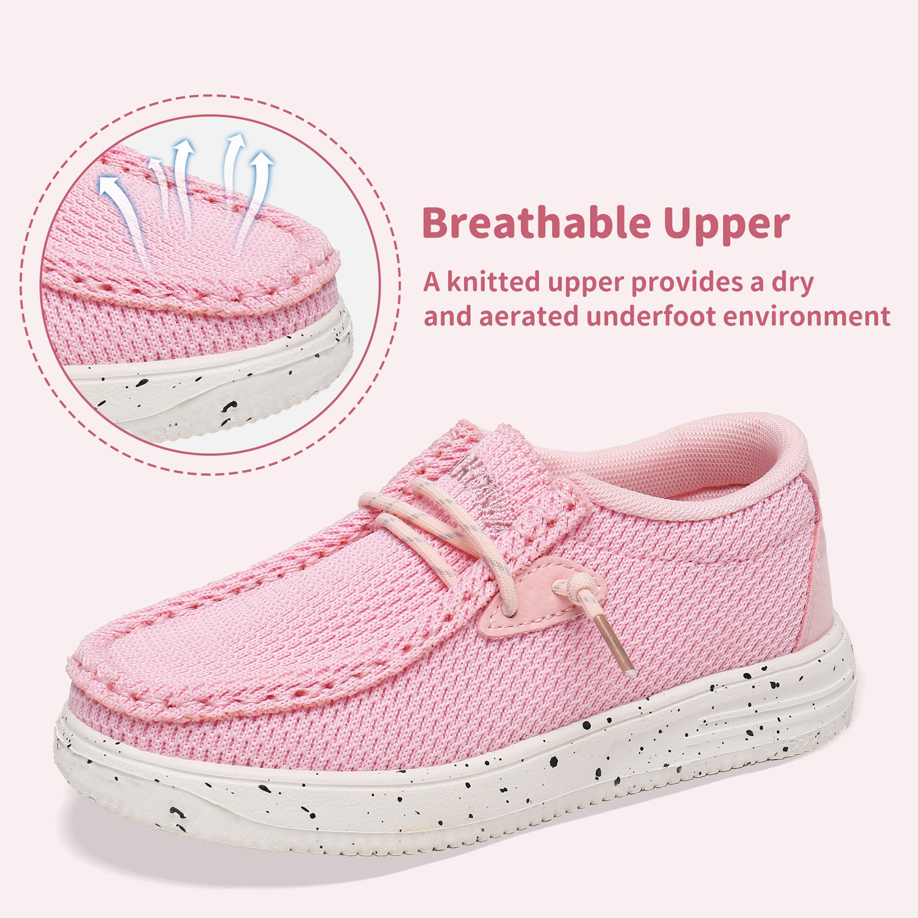 Apakowa Kids Boys Girls Loafers Slip-On Casual Walking Shoes-XFQ627-Pink