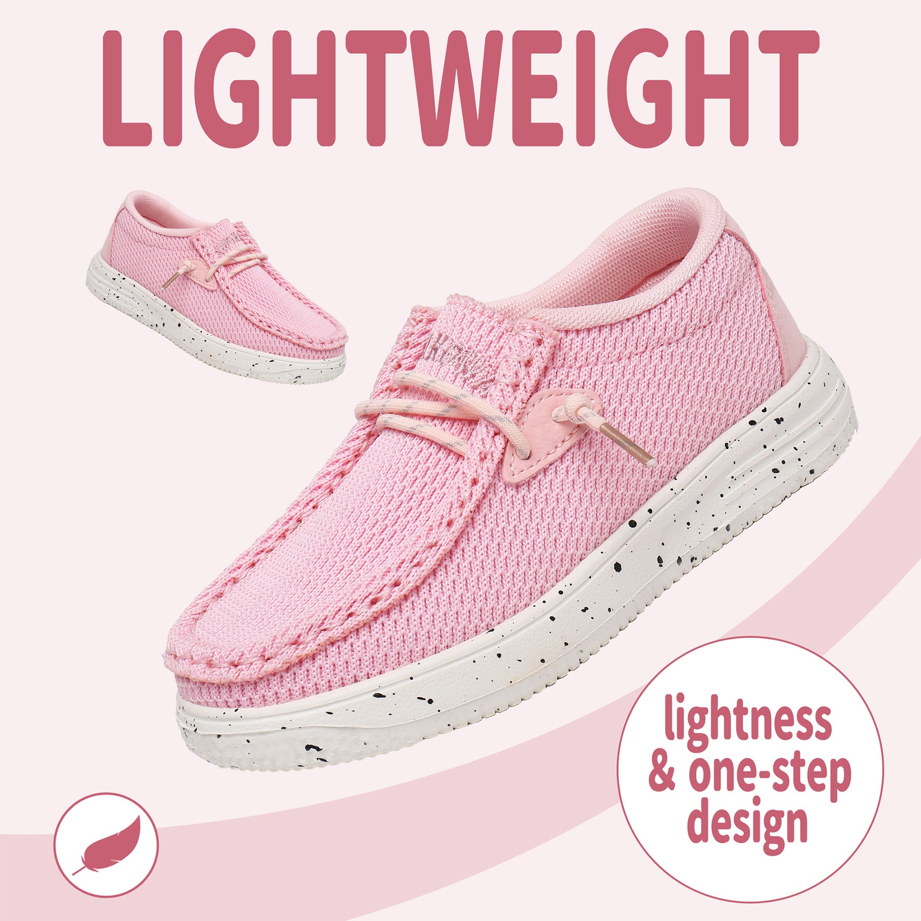Apakowa Kids Boys Girls Loafers Slip-On Casual Walking Shoes-XFQ627-Pink