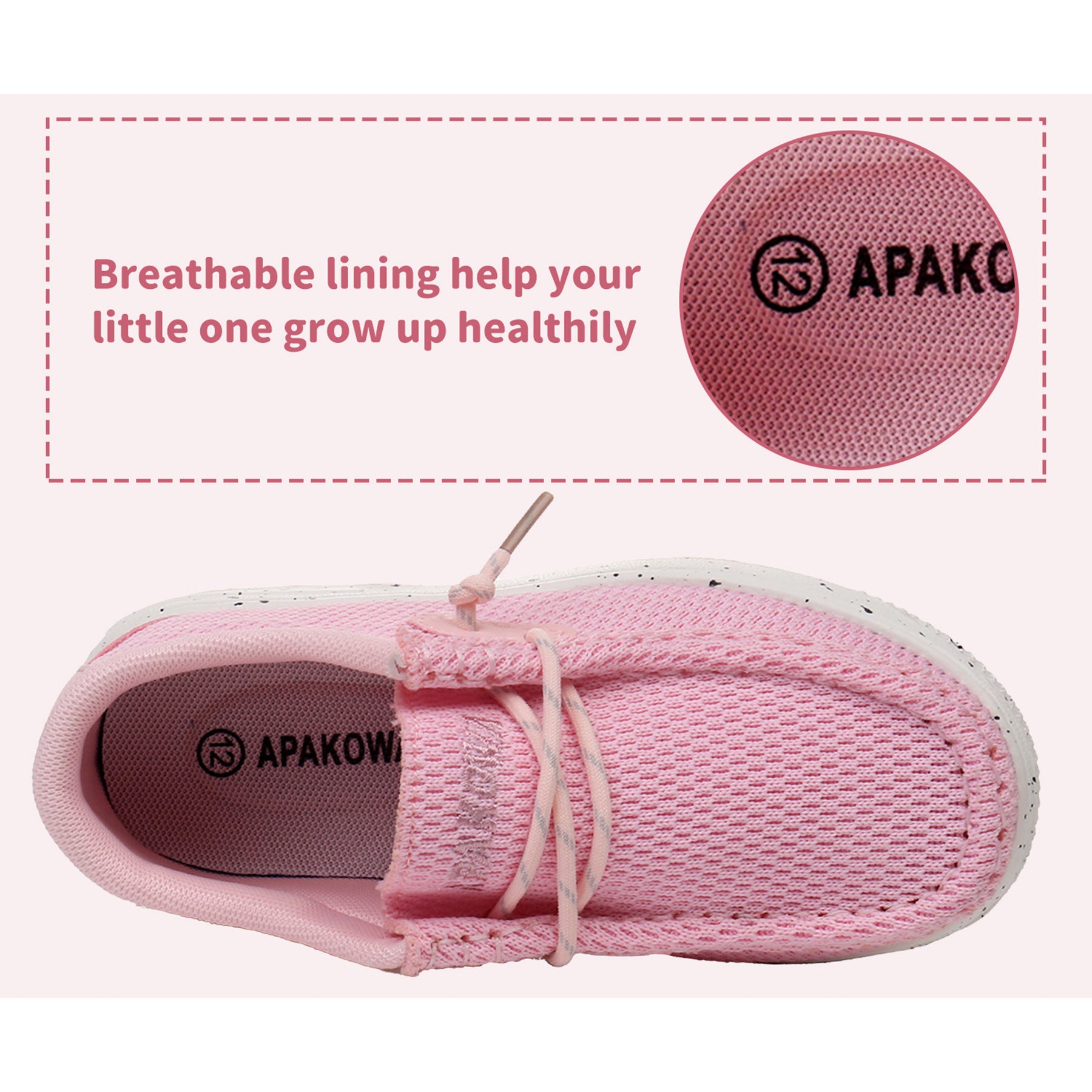 Apakowa Kids Boys Girls Loafers Slip-On Casual Walking Shoes-XFQ627-Pink