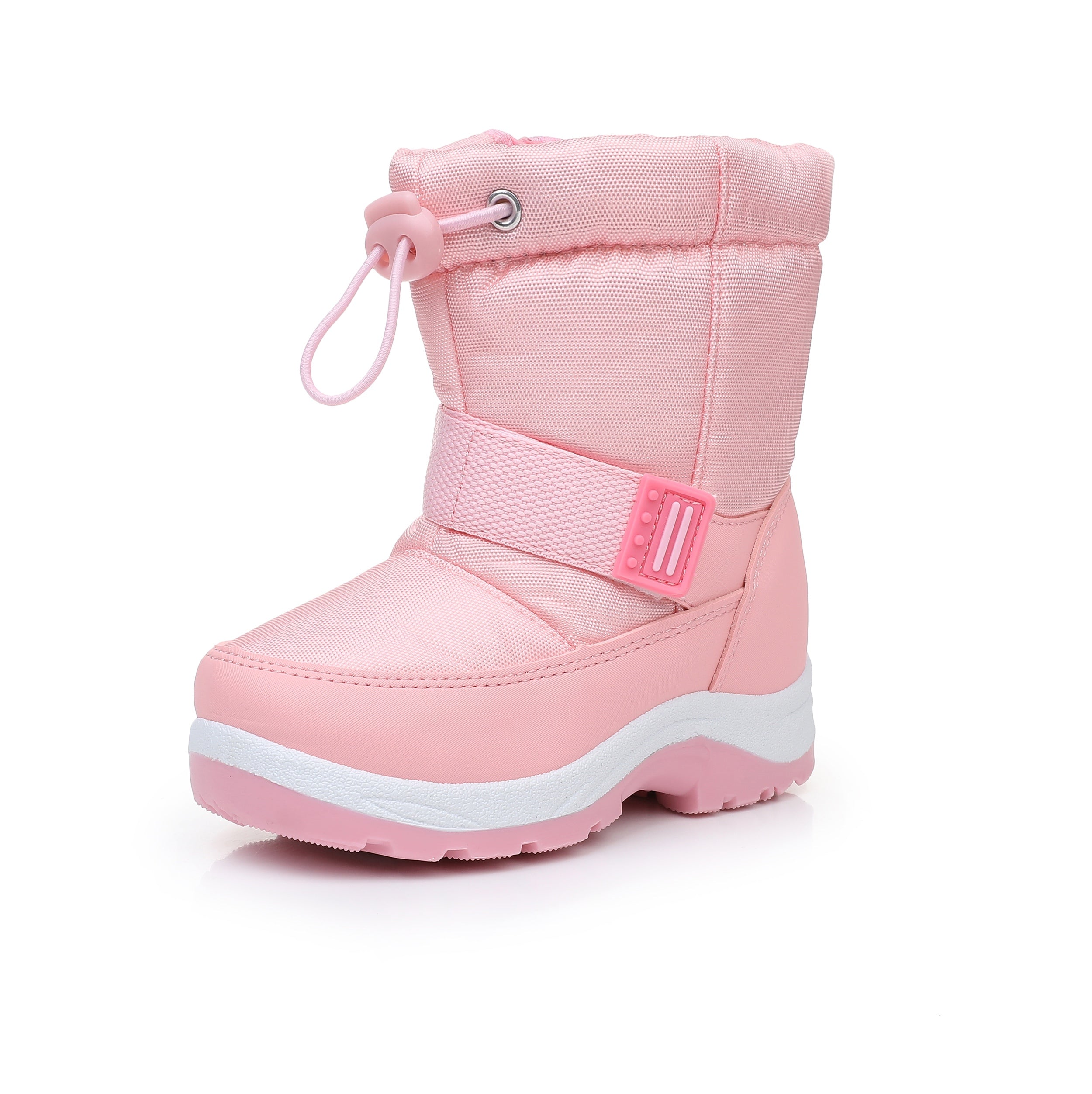 Apakowa Kids Boys Girls Snow Boots Waterproof Warm Winter Boots Slip Resistant (Toddler/Little Kid)-H0327-Pink