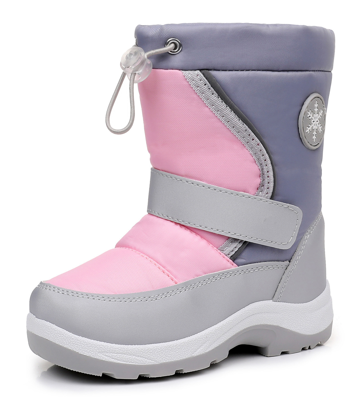 Blikcon Kids Girls Snow Boots Water-resistant Winter Boots - Warm Plush Faux Fur Lined, Side Zipper & Non-Slip Sole (Toddler/Little Kid)-H0618-Pink