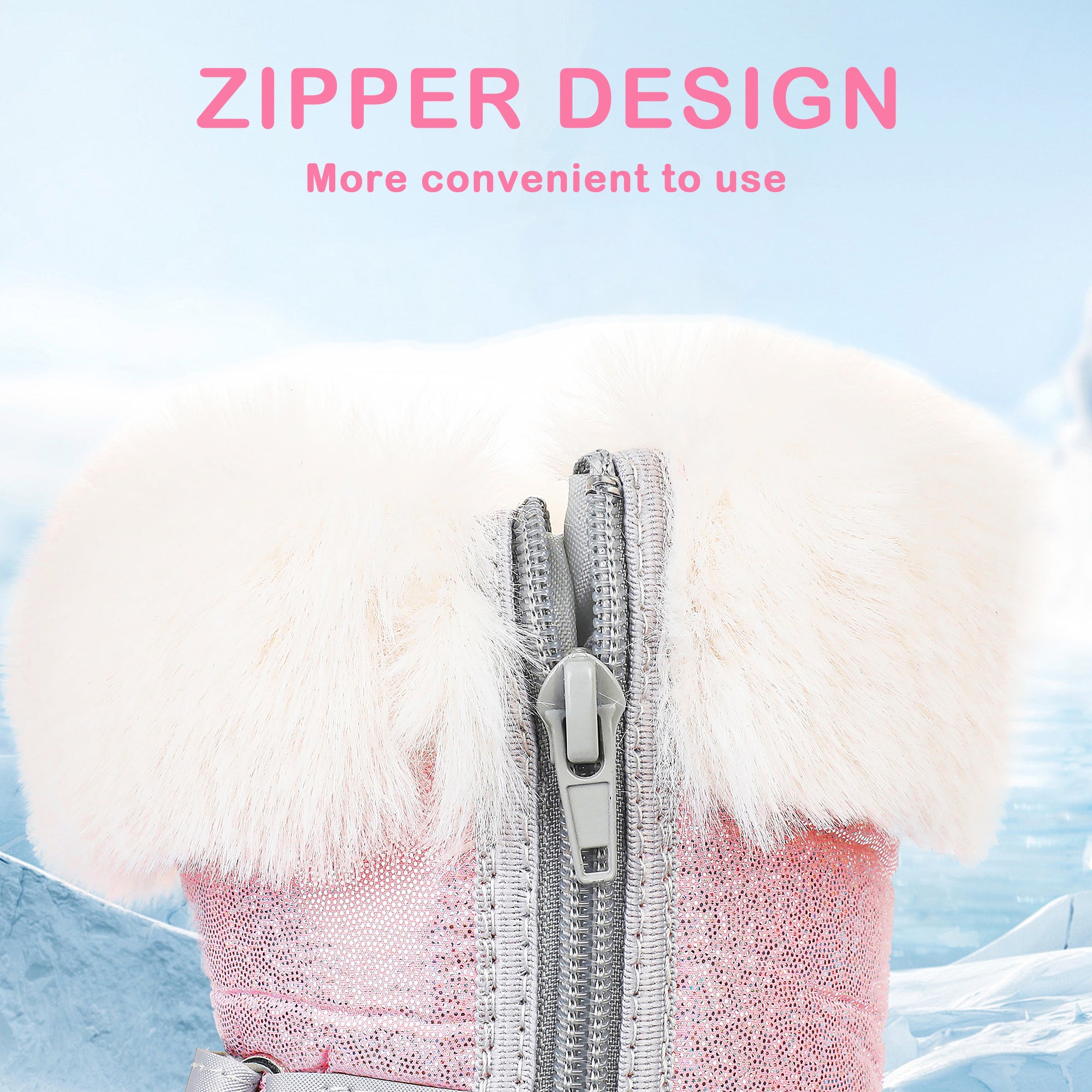 Apakowa Kids Girls Insulated Lined Winter Warm Snow Boots (Toddler/Little Kid)-H7322-Pink