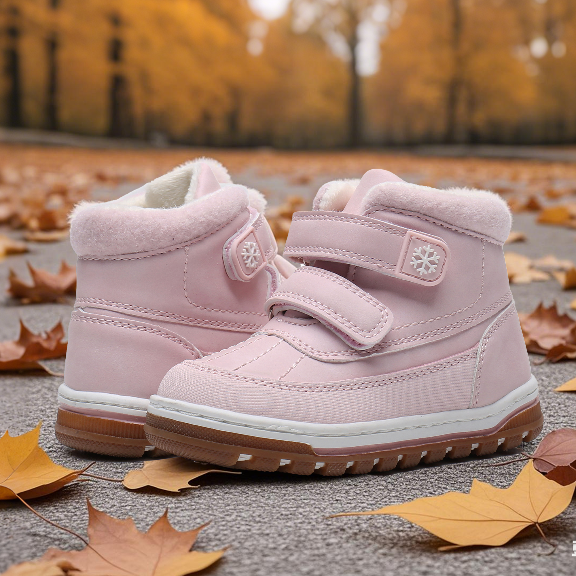 Blikcon Girls Boots Toddler Girls Fall Winter Boots Outdoor with Hook and Loop (Toddler/Little Kid)-BLK-35217-Pink