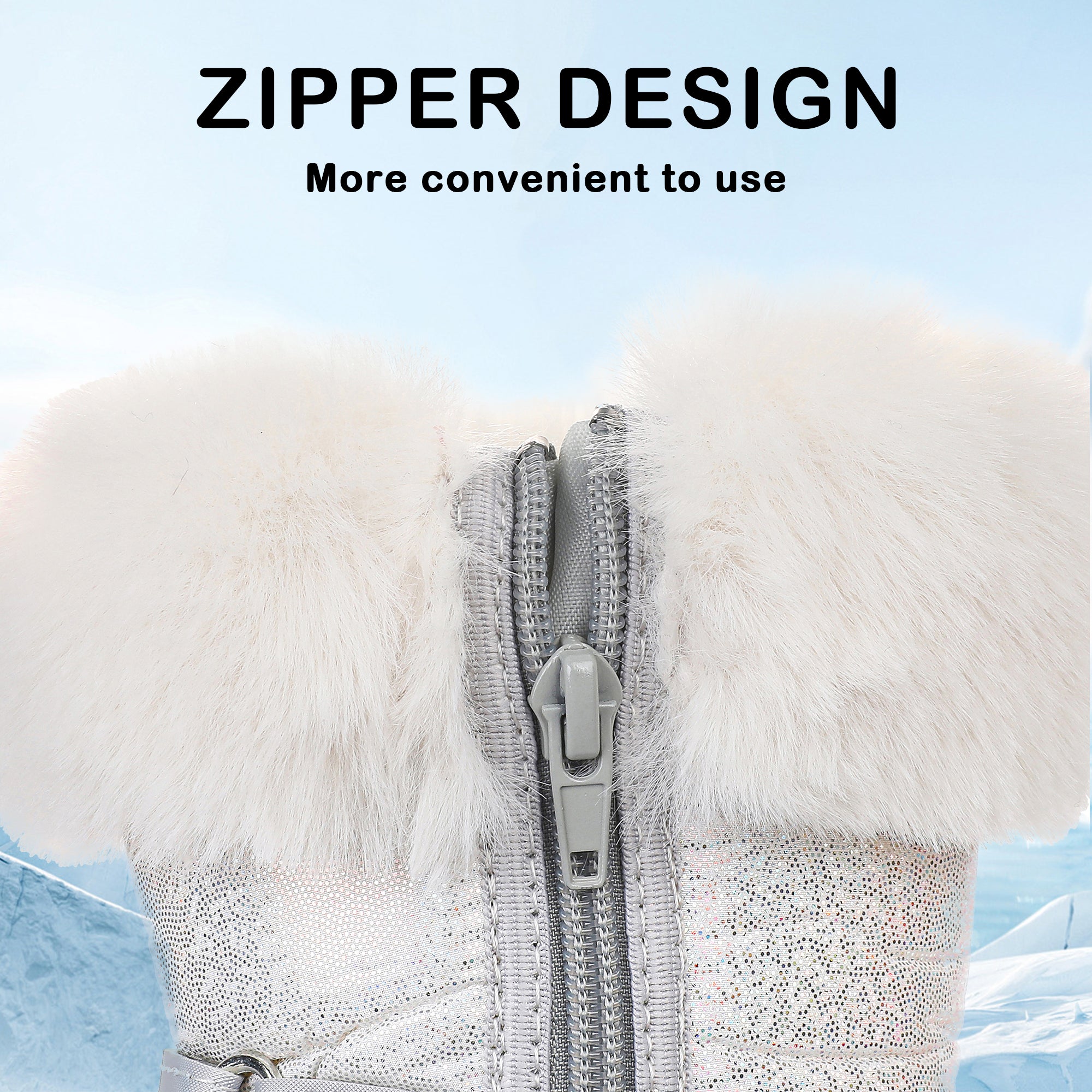 Apakowa Kids Girls Insulated Lined Winter Warm Snow Boots (Toddler/Little Kid)-H7322-Silver